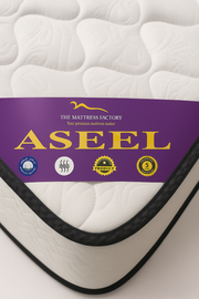 مرتبة أسيل بريميوم زنبركية جيبية - متوسطة الصلابة | ٤ مناطق دعم | ضمان ٣ سنوات