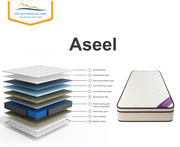 مرتبة أسيل بريميوم زنبركية جيبية - متوسطة الصلابة | ٤ مناطق دعم | ضمان ٣ سنوات