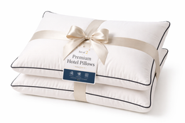 Microfibre Hotel Pillows, 1000g Fill, 75 x 15 cm, Set of 2, Plush Comfort, Hypoallergenic, Breathable, 250 Thread Count